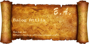 Balog Attila névjegykártya